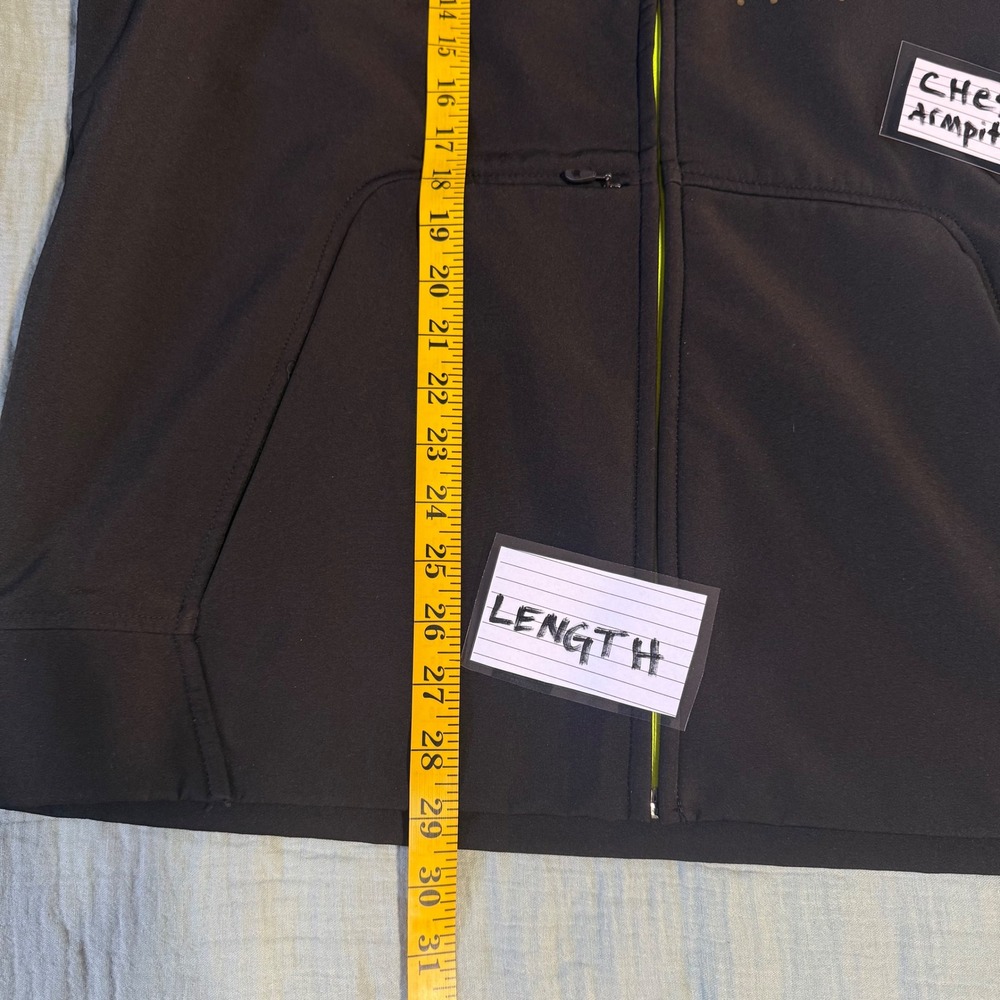 Fox Racing Softshell Jacket Mens Lg Black Grey Waterproof Full Zip Logo Hooded - Picture 10 of 14